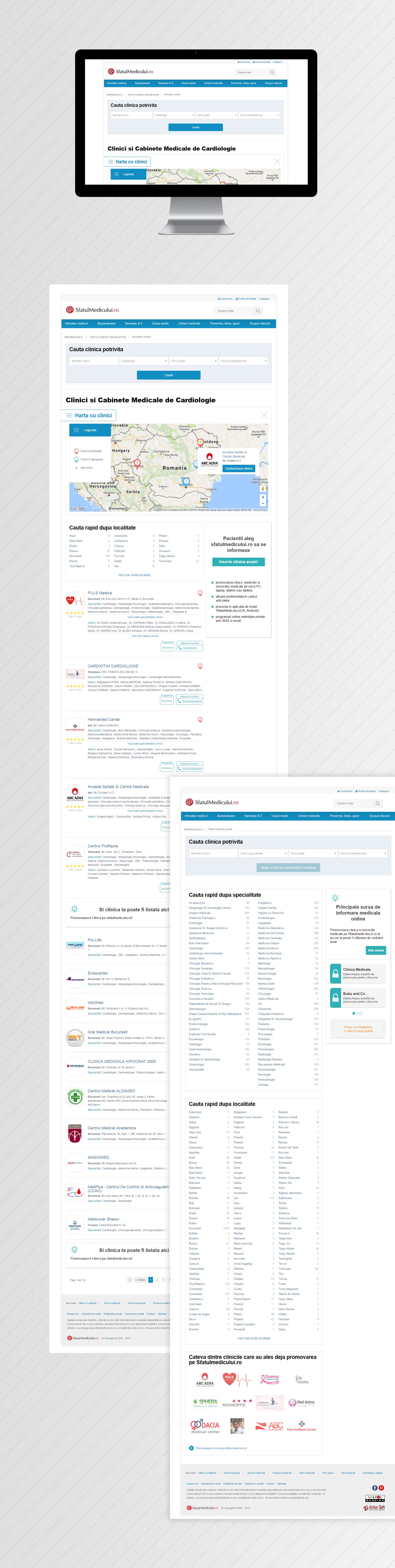 Search with Maps API — Design UI/UX & Dezvoltare Frontend project by Level UI for Sfatulmedicului.ro (Medlife)